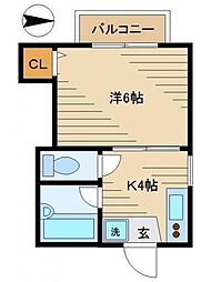 ハイムみずほ 1Kの間取図画像