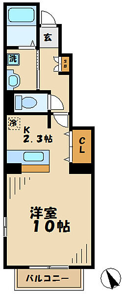 東京都多摩市落合２丁目(賃貸アパート1K・1階・32.90㎡)の写真 その2