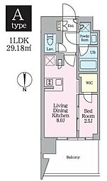 クレストコート東陽町 1LDKの間取図画像