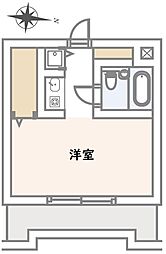 ラレーブ津田沼4 ワンルームの間取図画像
