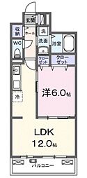 アウラティエ 3階1LDKの間取り