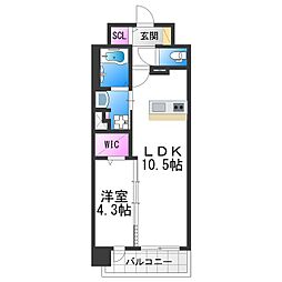 サザンネスト住ノ江駅前 1LDKの間取図画像