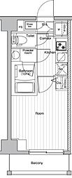 PREMIUMCUBE品川ウエスト 1Kの間取図画像