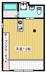 ベルビューフラーブB ワンルームの間取図画像