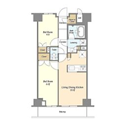 市谷台町坂フロント 7階2LDKの間取り