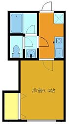 バンボハイツ2号館 1階1Kの間取り