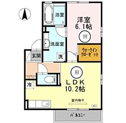 ディアコートN 1LDKの間取図画像