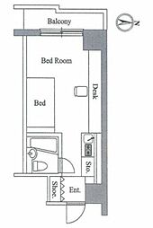 アレックス日乃本 7階ワンルームの間取り