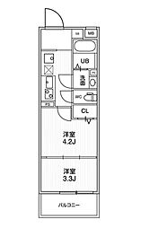 アルティザ葛西 5階2Kの間取り
