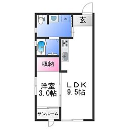 KOYA430 1階1LDKの間取り
