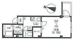 京急本線 平和島駅 徒歩7分の賃貸マンション 2階1Kの間取り