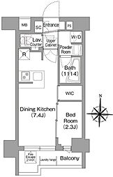 コンフォリア・リヴ品川戸越 5階1DKの間取り