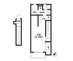 シャルム大森 2階1Kの間取り
