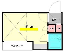 T.M.ハイムA 1Kの間取図画像