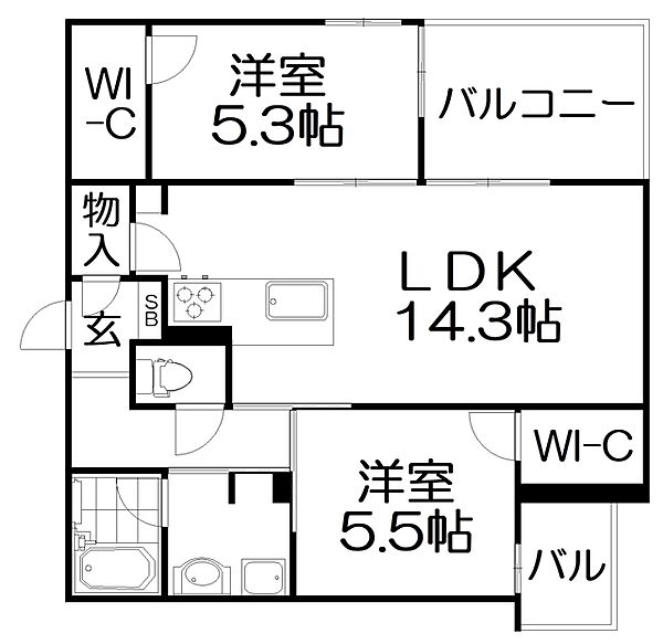 シャーメゾン　プレミアスII ｜大阪府門真市元町(賃貸マンション2LDK・3階・63.19㎡)の写真 その2