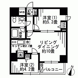 フォレストタワー29 2LDKの間取図画像