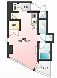 ロイヤルガーデンII 3階ワンルームの間取り