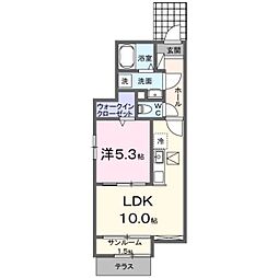 サウススターガーデン 1階1LDKの間取り