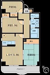 ウィステリア冬木 7階3LDKの間取り