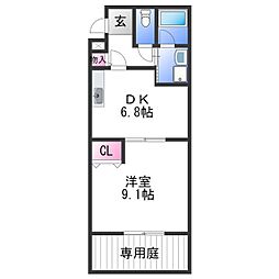 南海和歌山港線 和歌山港駅 徒歩28分の賃貸アパート 1階1DKの間取り