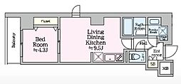 アイルグランデ亀戸 1LDKの間取図画像