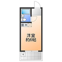 ヒルズ鳳 ワンルームの間取図画像