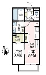 Lacineグラーテス 1LDKの間取図画像