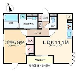 クリア南砂 1LDKの間取図画像