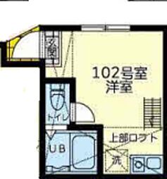 横浜市戸塚区戸塚町アパート ワンルームの間取図画像