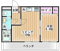 エクセレンス 3階1LDKの間取り