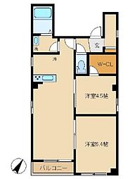 東急池上線 戸越銀座駅 徒歩7分の賃貸マンション 1階2LDKの間取り