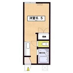 ヒルズ片江 ワンルームの間取図画像