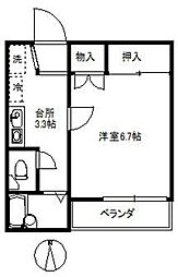メゾンドゥヒロ 1Kの間取図画像