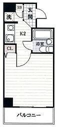 ドミール 2階1Kの間取り