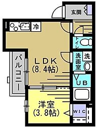 SK八潮 1階1LDKの間取り