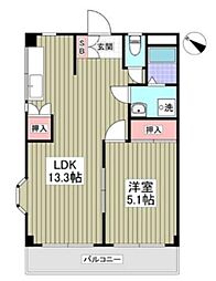 メゾン・ド・ソレイユ 1LDKの間取図画像