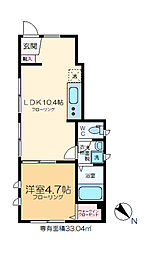 フィカーサ堀切 1階1LDKの間取り