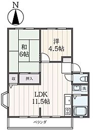 パルテル 2LDKの間取図画像