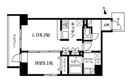 スカイコート蔵前2 1LDKの間取図画像