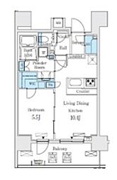 RESIDIA大手町北 1LDKの間取図画像