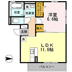 グリシーナ 1LDKの間取図画像