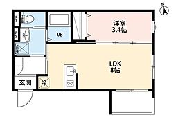 robot home 三郷II 1LDKの間取図画像