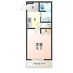 Osaka Metro谷町線 長原駅 徒歩7分の賃貸アパート 2階1Kの間取り