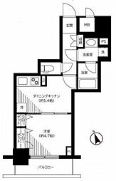 銀座レジデンス伍番館 1DKの間取図画像