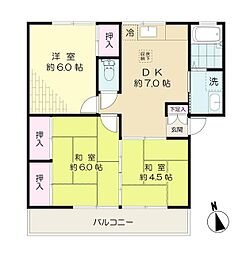 田中ハイツ 1階3DKの間取り