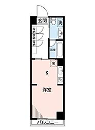 二子相原ビル 1Kの間取図画像