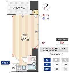 ライオンズマンション南青山 ワンルームの間取図画像