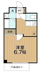 ラメゾンワダ 1Kの間取図画像