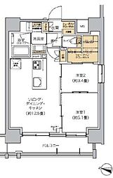 リビオメゾン芝浦 2LDKの間取図画像