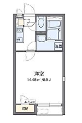 レオネクスト三愛(55236) 2階1Kの間取り